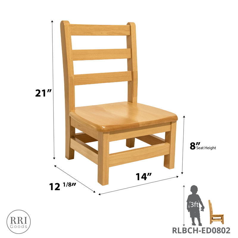 Hysell Kids Wood Desk Or Activity Chair Desk / Activity Chair and Ottoman, 20" H x 14" W x 13" D, Natural