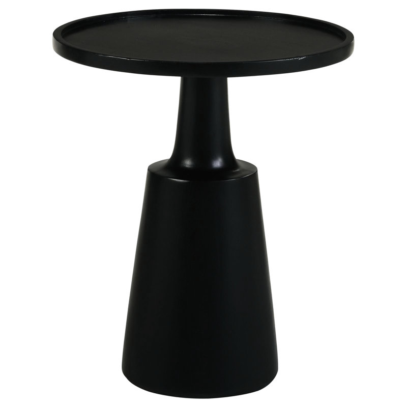 Table d'appoint ronde en bois de manguier avec teinture noire, 20 po x 20 po x 24 po, table rustique chic 20 po x 20 po x 24 po