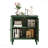 Vintage Hollow-Carved Accent Storage Organizer Cabinet 2-Door Display Storage Sideboard With Symmetrical Floral Design Adjustable Shelf And Solid Wood Legs For Living Room Entryway-555494563