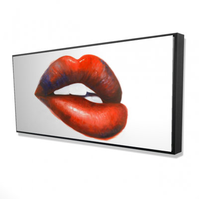 Beautiful Red Mouth Print On Canvas