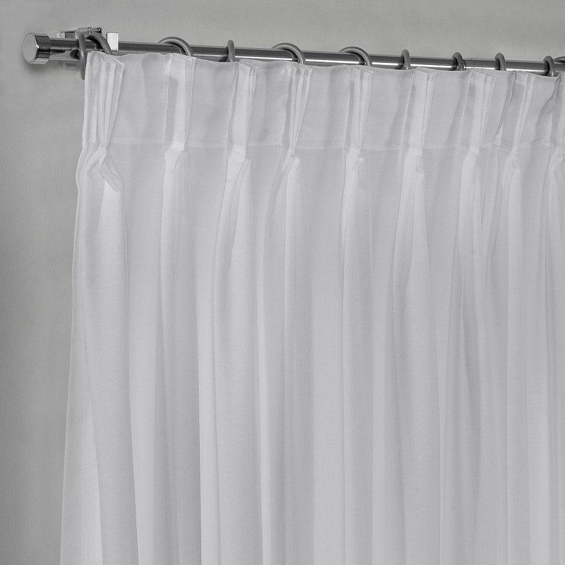 Rideau décoratif obscurcissant très long et très large Pinch Plate, Blanc, L 100 po x L 72 po
