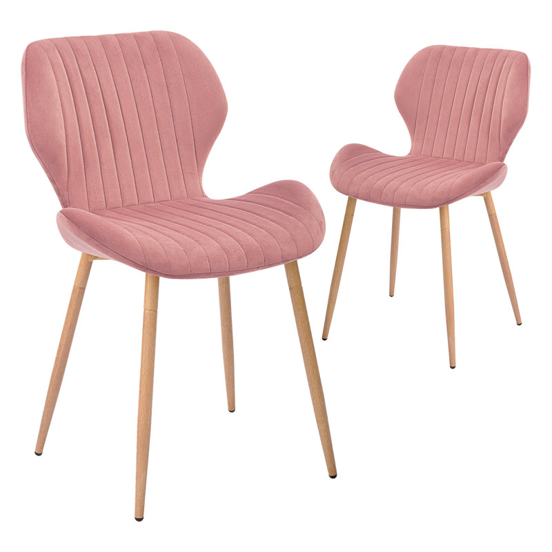 Chaise d'appoint en velours Jonneke, Or, Rose