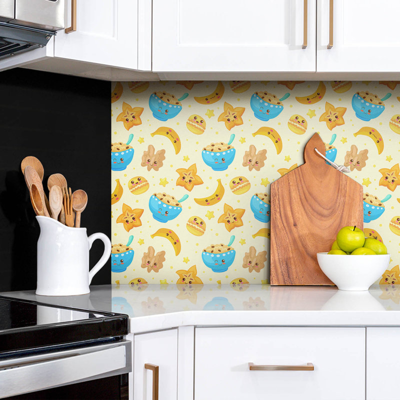 Self Adhesive Vinyl Splashback Wall Panel Sticker Tile Peel Stick 100x50 cm Cartoon sweets