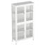 Armoire de rangement à quatre portes en verre avec tablettes réglables et meubles en acier laminé à froid