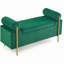 Banc de rangement en velours avec accoudoirs cylindriques et pieds en fer-94184786