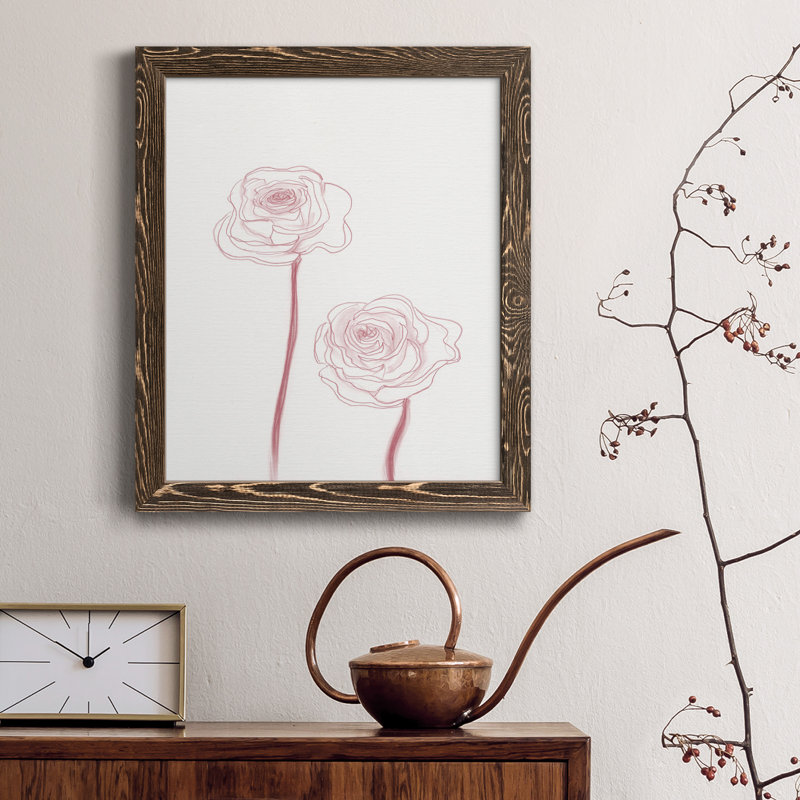 Peony Blooms III - reproduction de cadre photo sur papier, Papier noyer, H 20 po x l 17 po x P 1,5 po