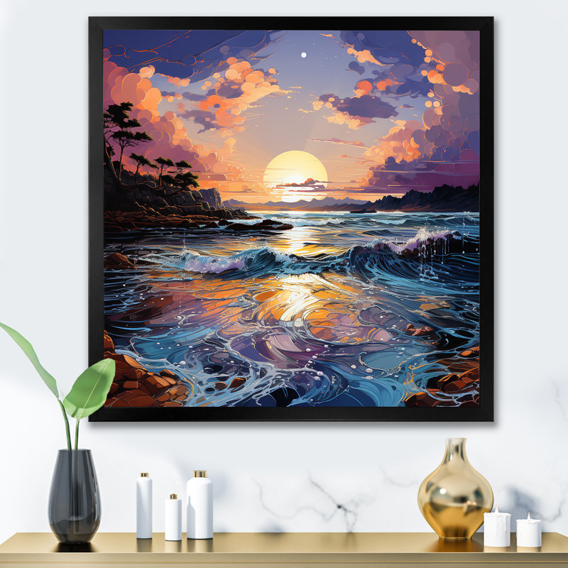 «Storms Charm», impression liquide, Cadre simple noir, H 36 po x l 36 po x P 1,5 po