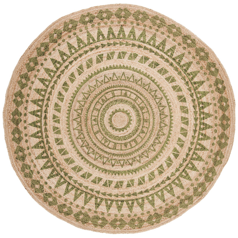 Tapis rond rond tissé à la main style sud-ouest Devaney, Round 8' x 8'