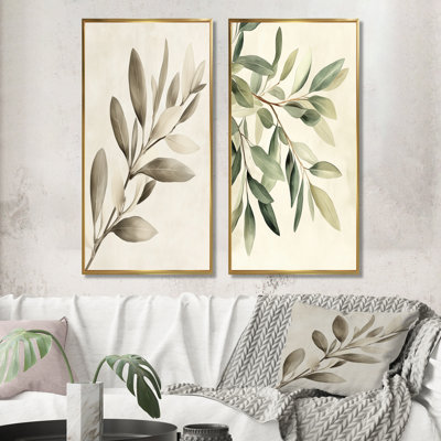 Branche d'olivier d'eucalyptus doux III - Deux impressions encadrées d'eucalyptus