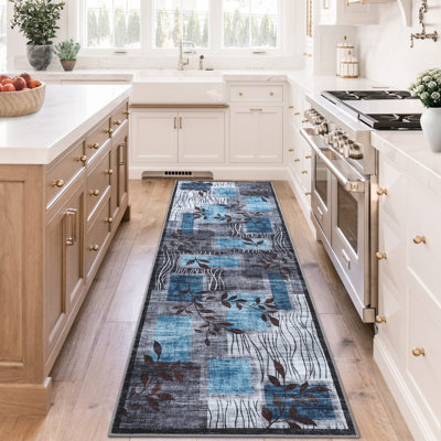 Tapis lavable à la machine avec envers en caoutchouc pour le salon Tapis antidérapant moderne de salle à manger Tapis de sol géométrique facile à nettoyer pour la chambre à coucher