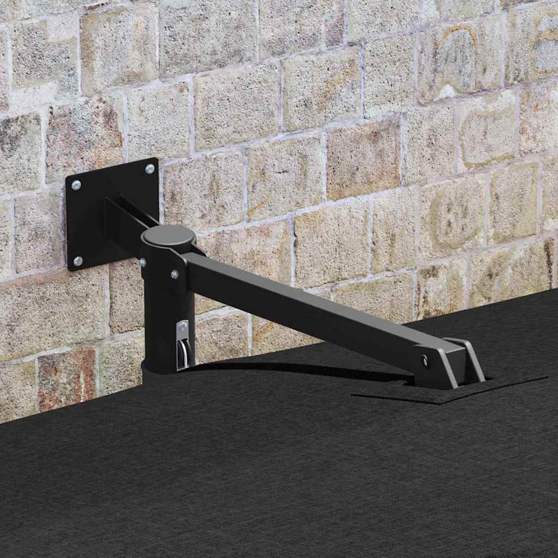 Wall Mount Parasol, Black, 160cm H x 247.5cm W x 247.5cm D