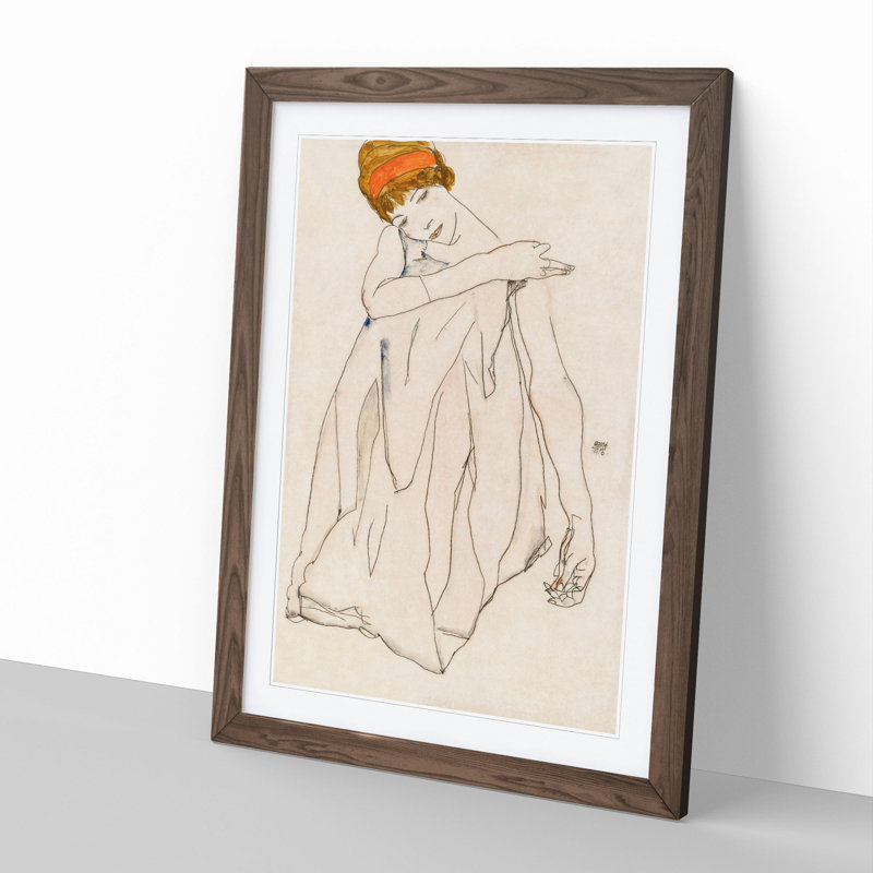 Dancer by Egon Schiele - Framed Print, Walnut Framed, 36cm H x 27cm W x 2cm D