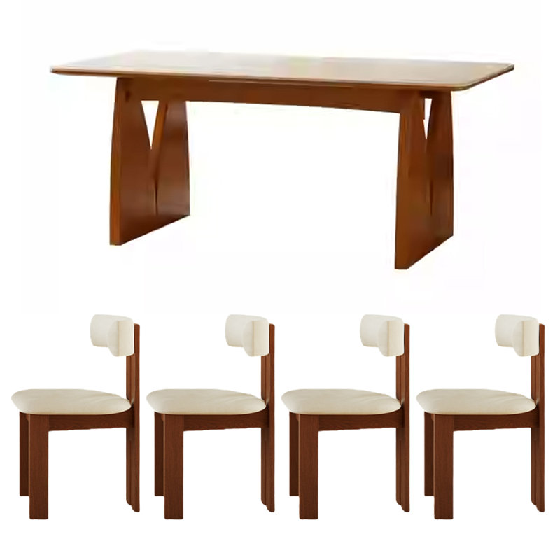 Table de salle à manger Retro Simple, Blanc / Brun, H 29,52 po x L 70,86 po x l 31,49 po, Brun