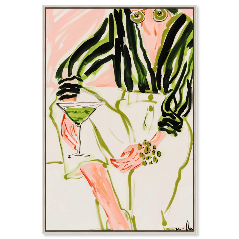 Glam Martini Canvas Boho Colorful Wall Art by Art Remedy, Silver Framed, 46" H x 31" W