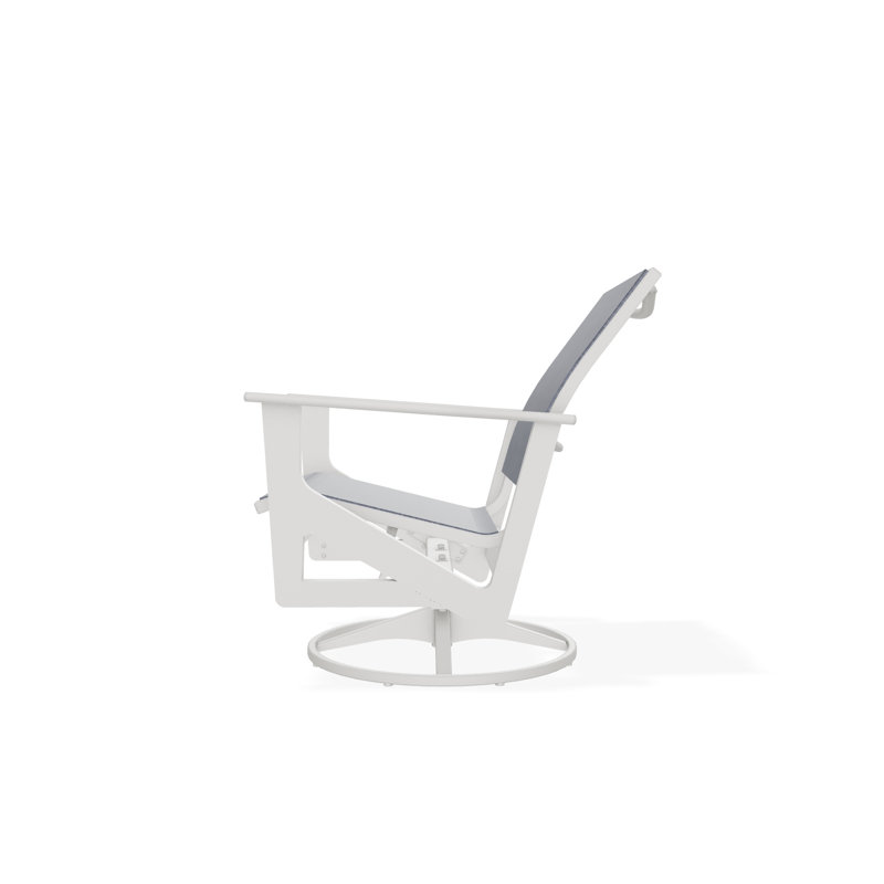 Wexler Outdoor Swivel Lounge Chair, White 6D Sunbrella®, Snow
