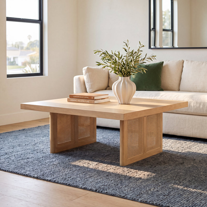 Cinna Solid Wood Single Coffee Table, Light Brown