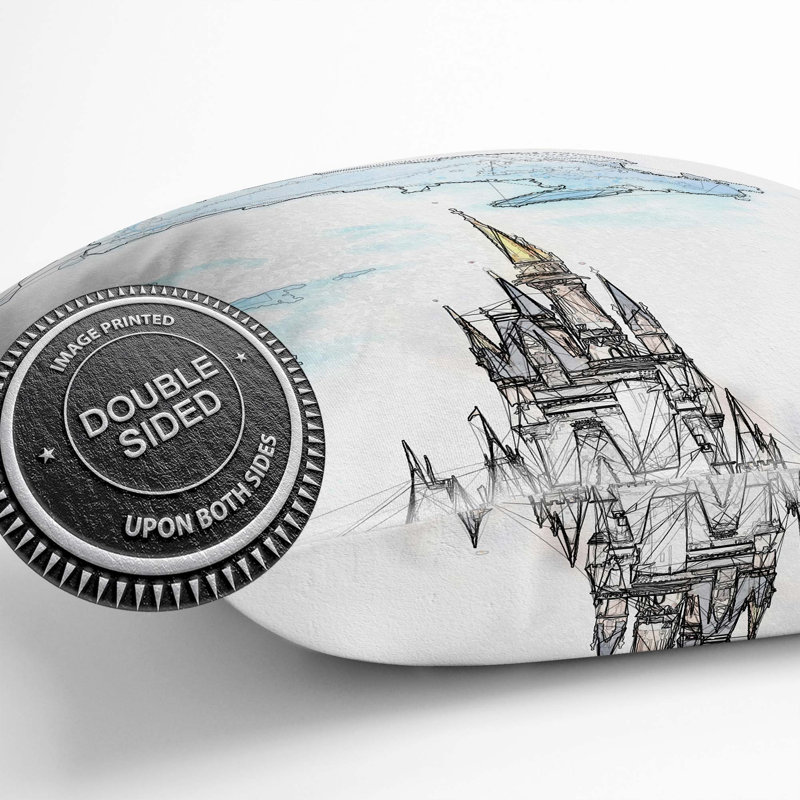 Magic Kingdom Castle Cushion with Filling, 55cm H x 55cm W x 20cm D