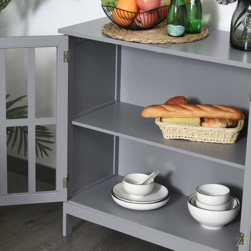 Buffet buffet, armoire de rangement avec 2 portes, crédence pour multifonction dans la cuisine, console, salon