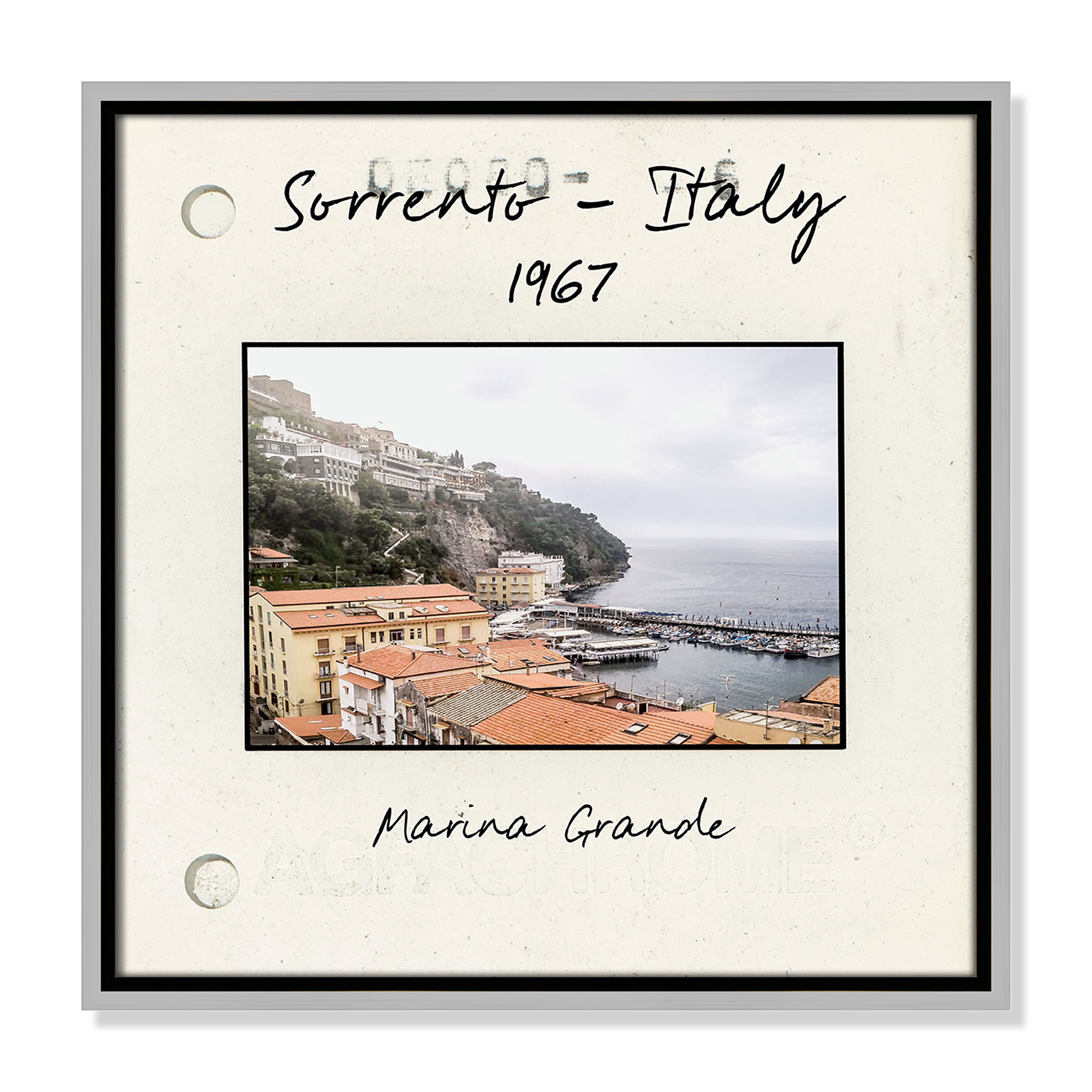 Sorrento Italy - Marina Grande Print by Susan Jill, Silver Floater Framed Canvas, 17.5" H x 17.5" W x 2" D
