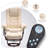 Jamillah  2Set Faux Leather Recliner with Massage Feature and Ottoman, 360 Degree Swivel, Removable Lumbar Pillow-1720247603