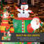 5.9' Christmas Inflatables Train With White LED Lights, Blow-Up Outdoor Christmas Decorations