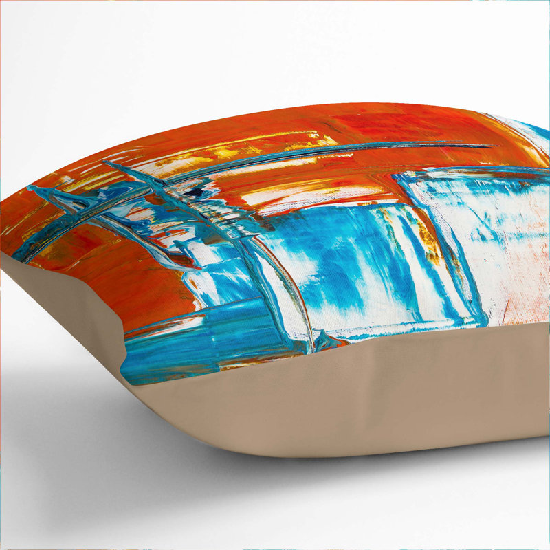 Abstract Square Throw Cushion, Stone, 55 x 55 cm