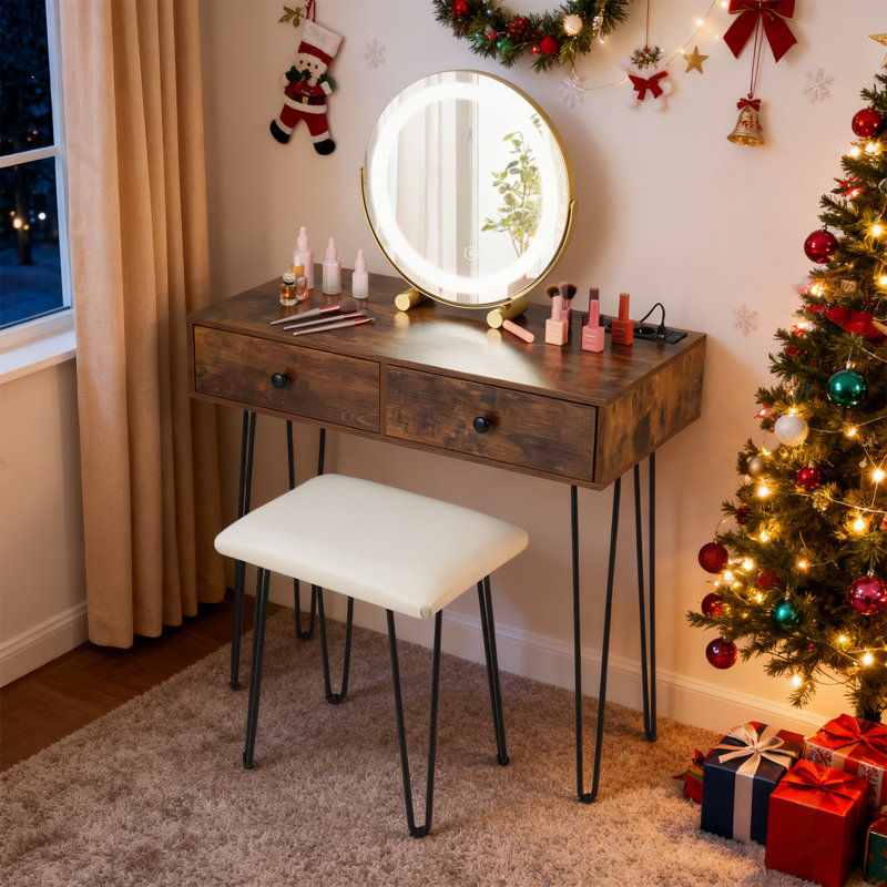 Dressing Table, Brown/Black