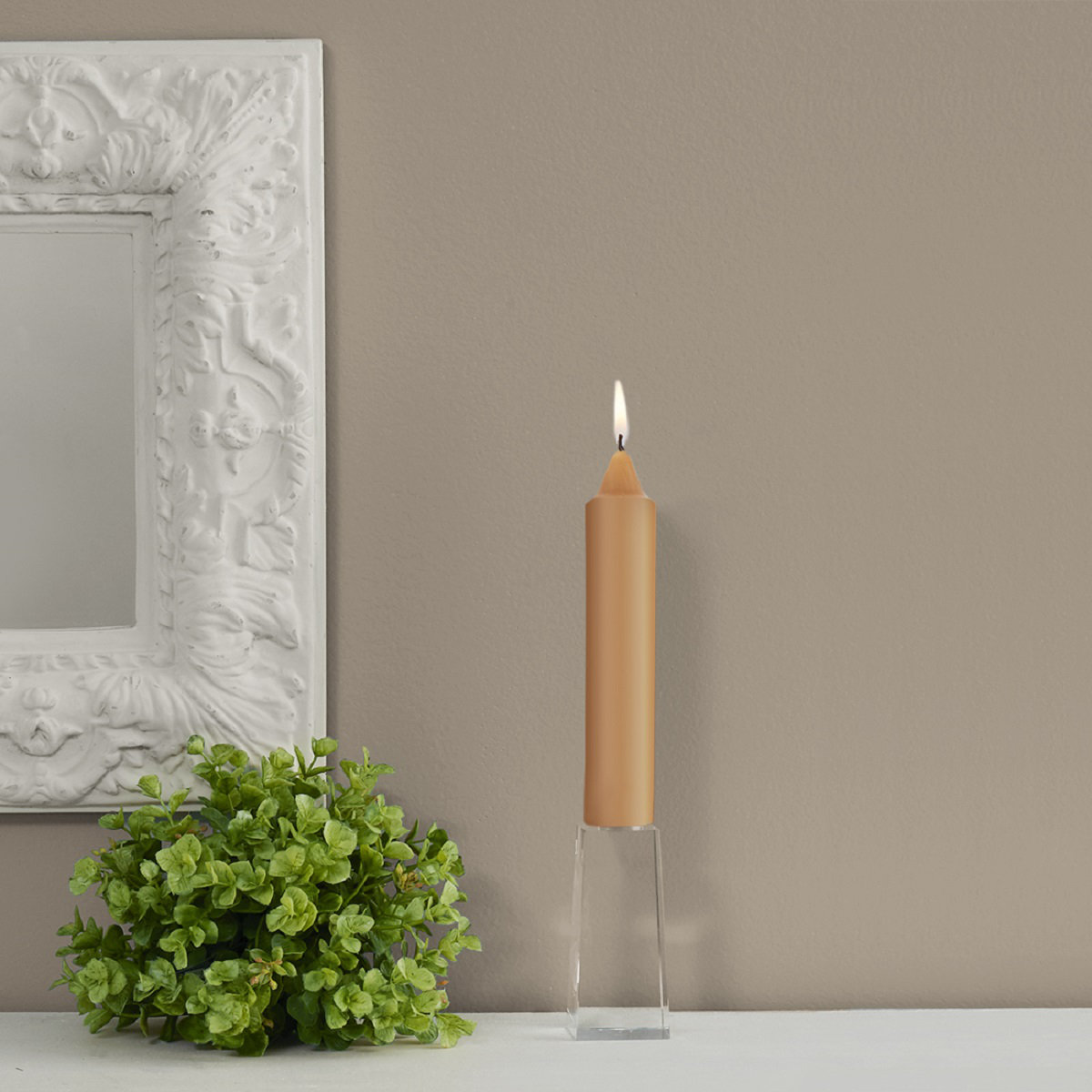 Unscented Taper Candle, Beeswax, 7" H x 1.25" W x 1.25" D