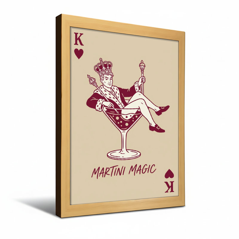 Fashion King of Hearts Martini Magic, 24" H x 36" W, Toile tendue, Ne s’applique pas