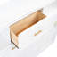 Lit simple blanc avec matelas de charge, tiroir et rangement - Station de teinte en bois de pin, sensation rustique