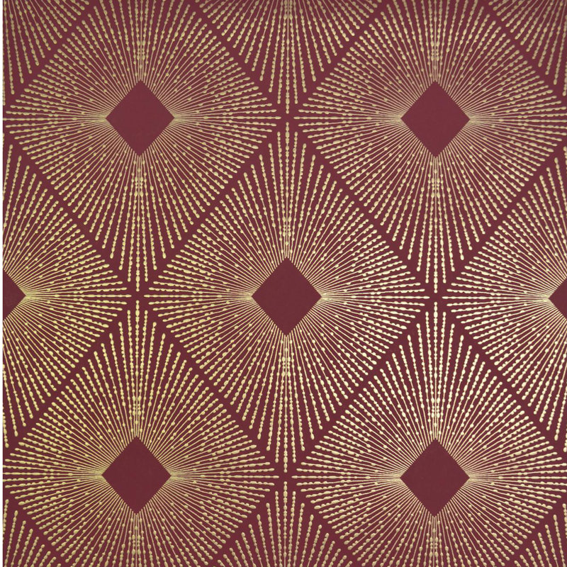 Antonina Vella Modern Metals Modern Geometric Wallpaper, Red/Gold