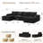 Boneless 136" Modular Sectional Sofa with Deep Seat, U-Shaped Cloud Couch for Living Room, 4-Seater Boneless Sofa with 2 Ottomans, Flexible Combination Modern Upholstery Sofa, No Assembly Required-1208589327