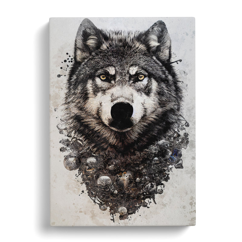 Graffiti Wolf No.1 - Wrapped Canvas Print, 50cm H x 35cm W