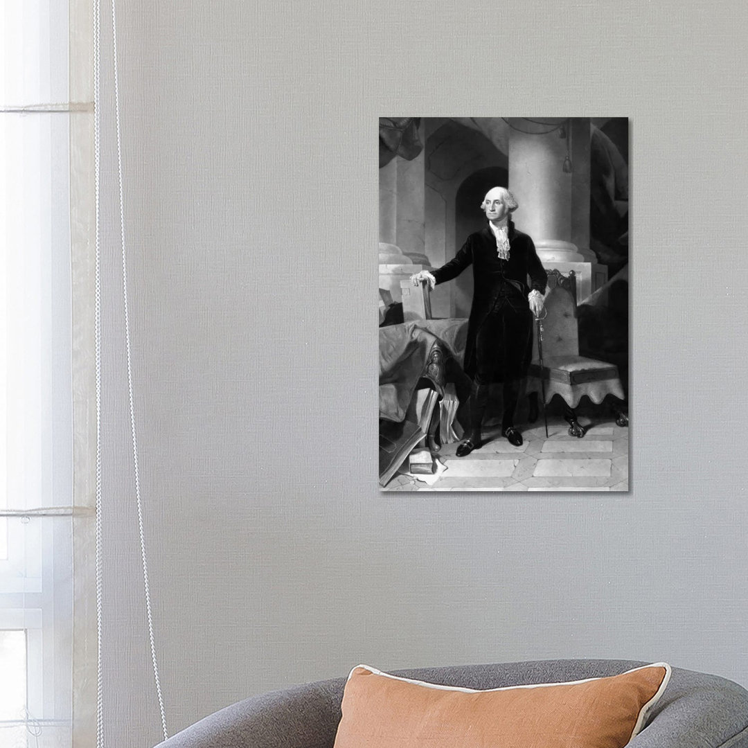 Vintage American History Print Of President George Washington - Wrapped Canvas Print
