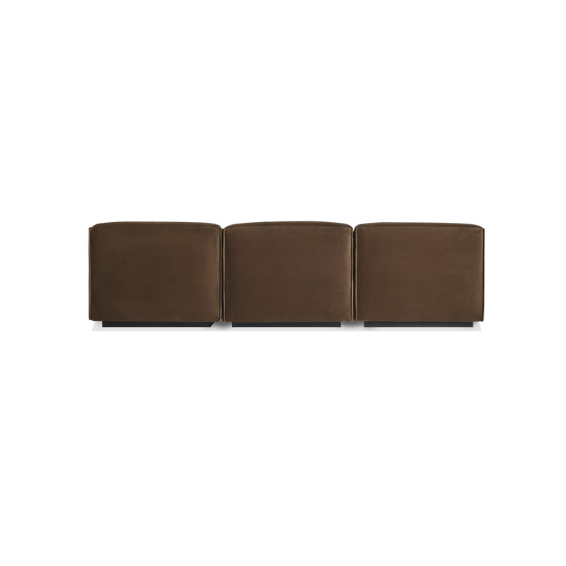 Cleon Modular Sectional, Left Hand Facing, Coffee Velvet Polyester Blend