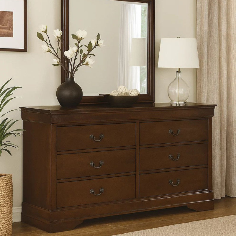 Commode double 6 tiroirs Moshe, Brun