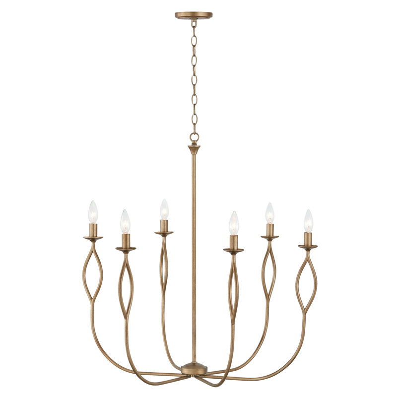 Cohen 6 - Light Steel Dimmable Chandelier