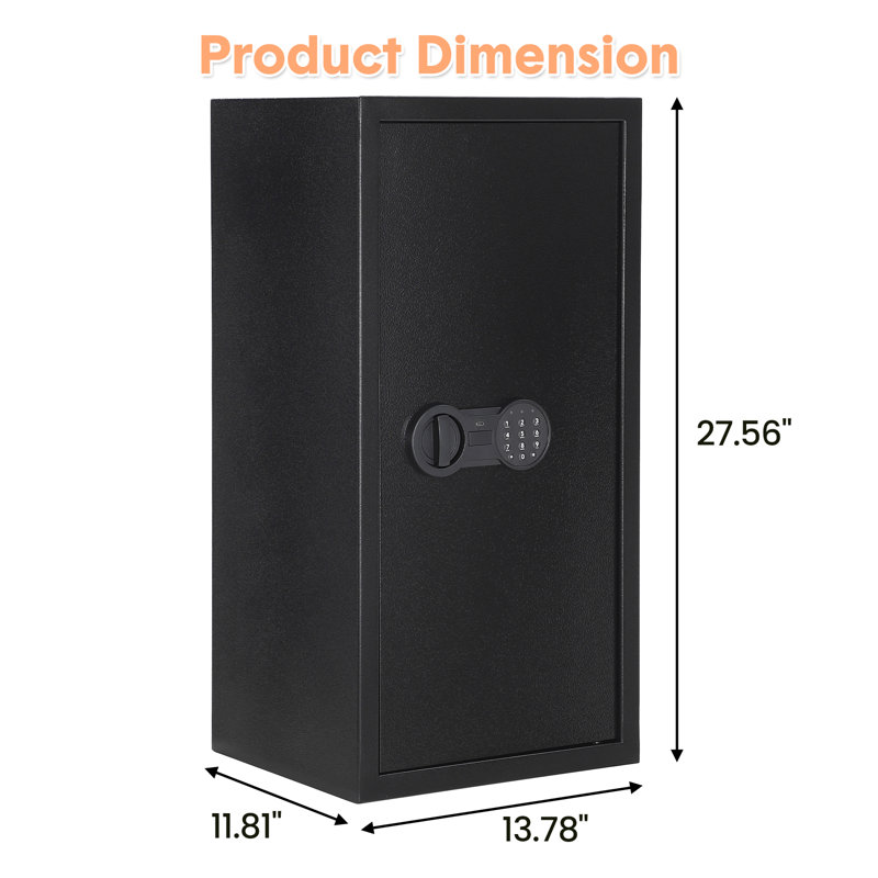 Coffre-fort pour armoire avec déverrouillage double et sac de documents ignifuge et imperméable pour la maison, le bureau et l'hôtel