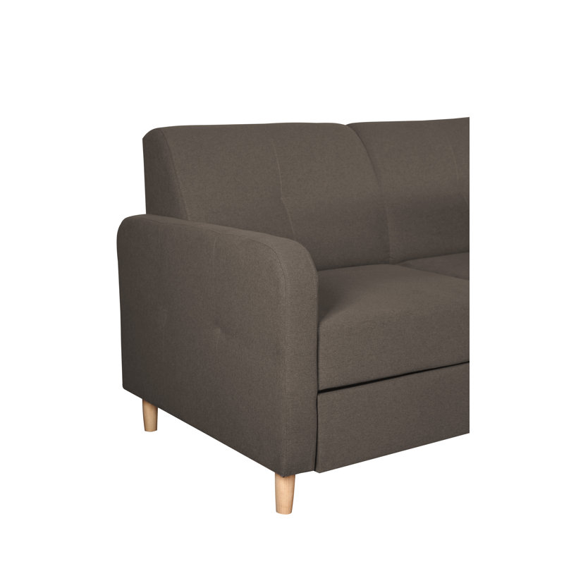 4 Seater Sofa Bed, Right Hand Facing, Brown