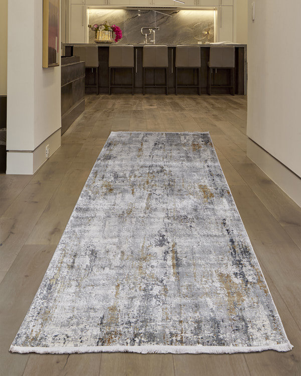 Viscose Abstract Indoor Rug, Runner 3'1" x 10'