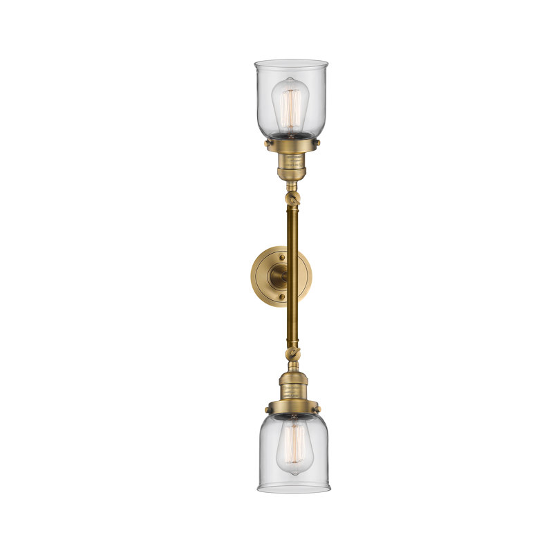 ClipperCove 2 - Light Dimmable Vanity Light, 6 Watt Vinage LED Bulb, Clear, Brushed Brass