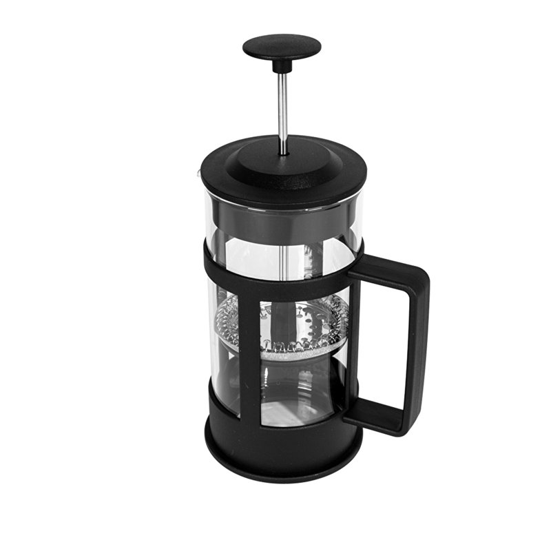 Cafetière à piston BiggCoffee FY04 350 ml (11,8 oz), en verre borosilicate avec cadre en plastique, filtre en acier inoxydable 304, capacité de 2 tasses