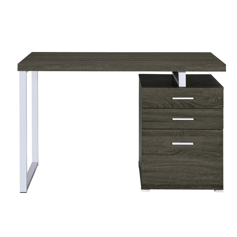 3 bureaux gris vieilli - Options de rangement polyvalentes