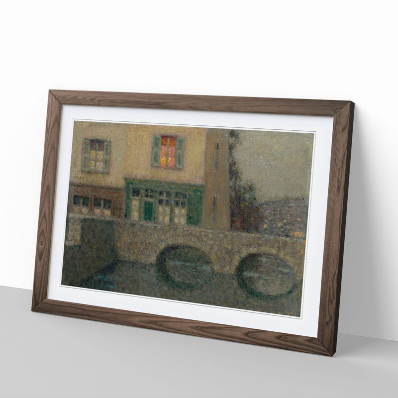 The Bridge by Henri Le Sidaner - Picture Frame Painting, 27cm H x 36cm W x 2cm D, Walnut Framed