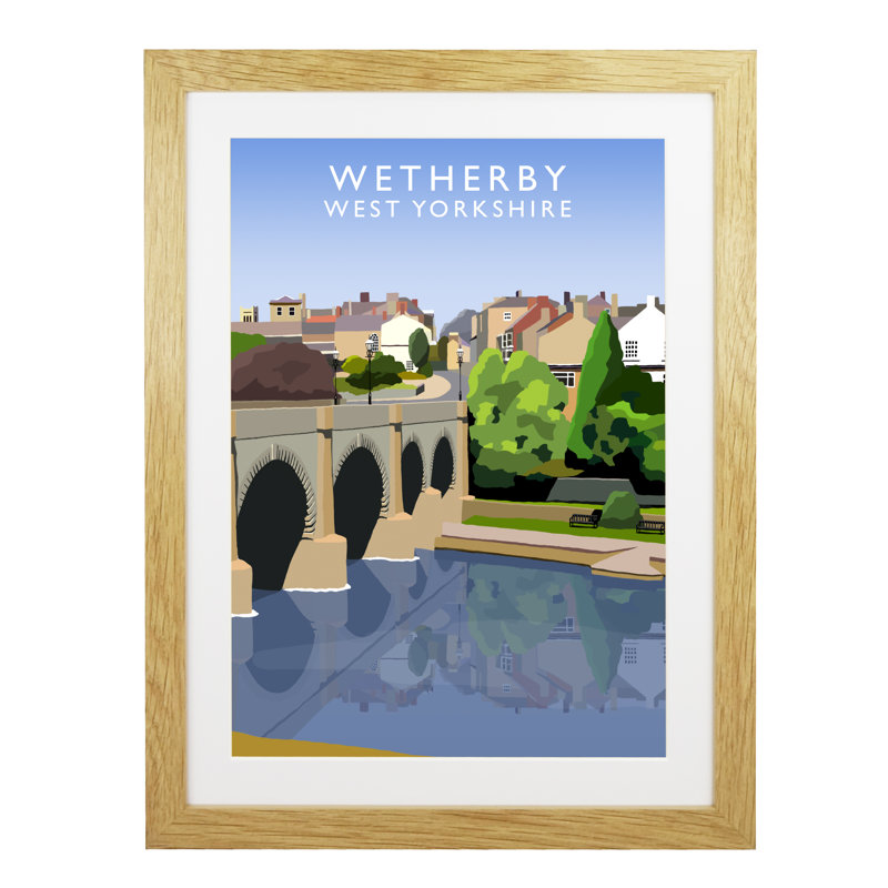 'Wetherby' by Richard O'Neil - Print, Oak Wood Frame, 54 cm H x 44 cm W x 2.2 cm D