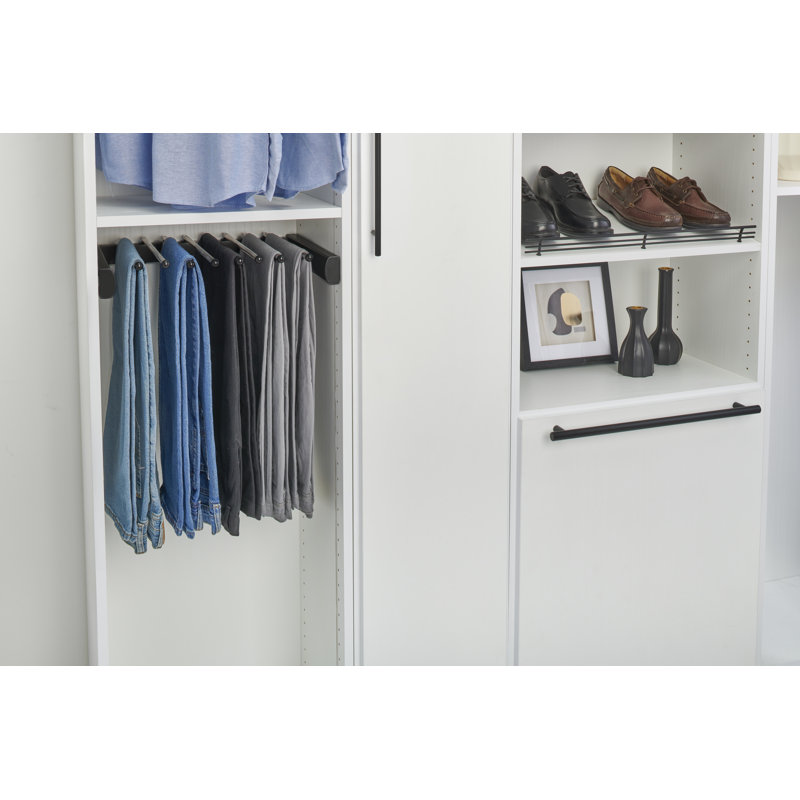 Organisateur de pantalons coulissants en acier avec fermeture en douceur pour les systèmes de garde-robe personnalisés