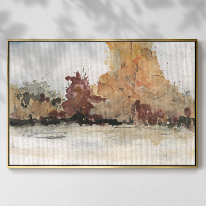 The Autumn View II, reproduction d'art sur toile, H 25 po x l 37 po x P 2 po, Or