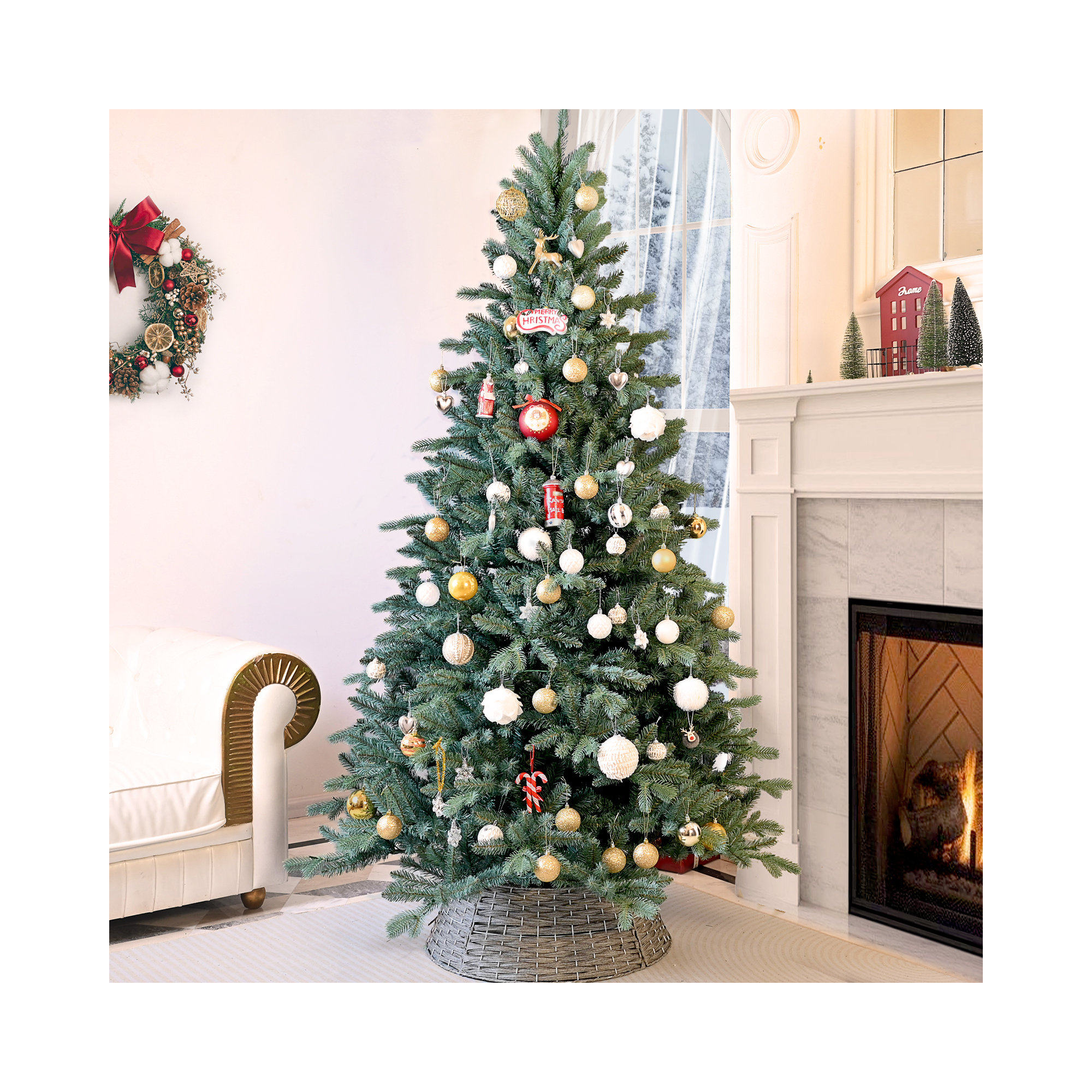 Unlit Blue Spruce Artificial Christmas Tree, 5 ft