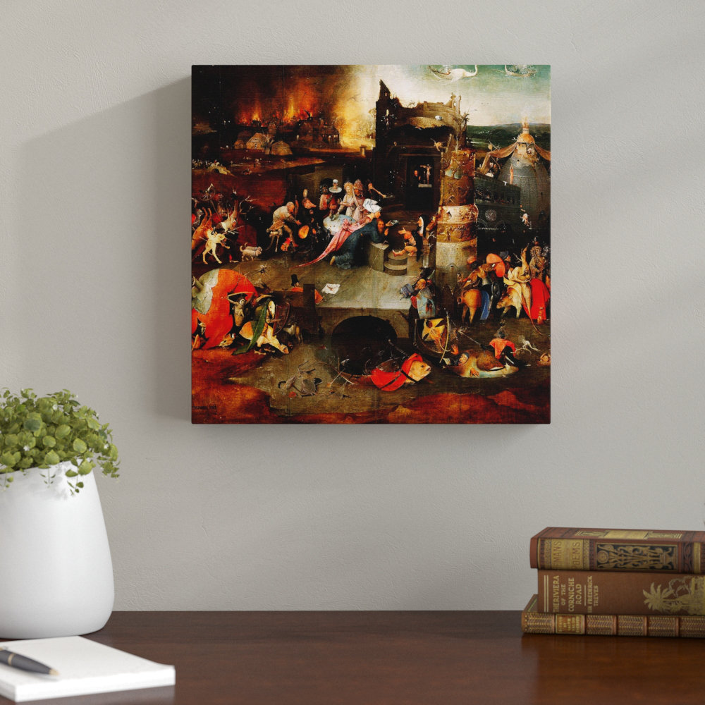 The Temptation of St. Anthony by Hieronymus Bosch - Wrapped Canvas