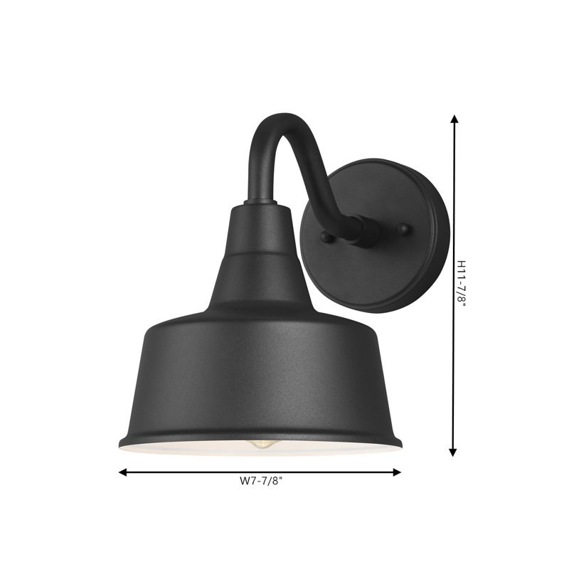 Barn 1 - Light Outdoor Barn Light, Black, 10" H x 8" W x 8" D, Yes